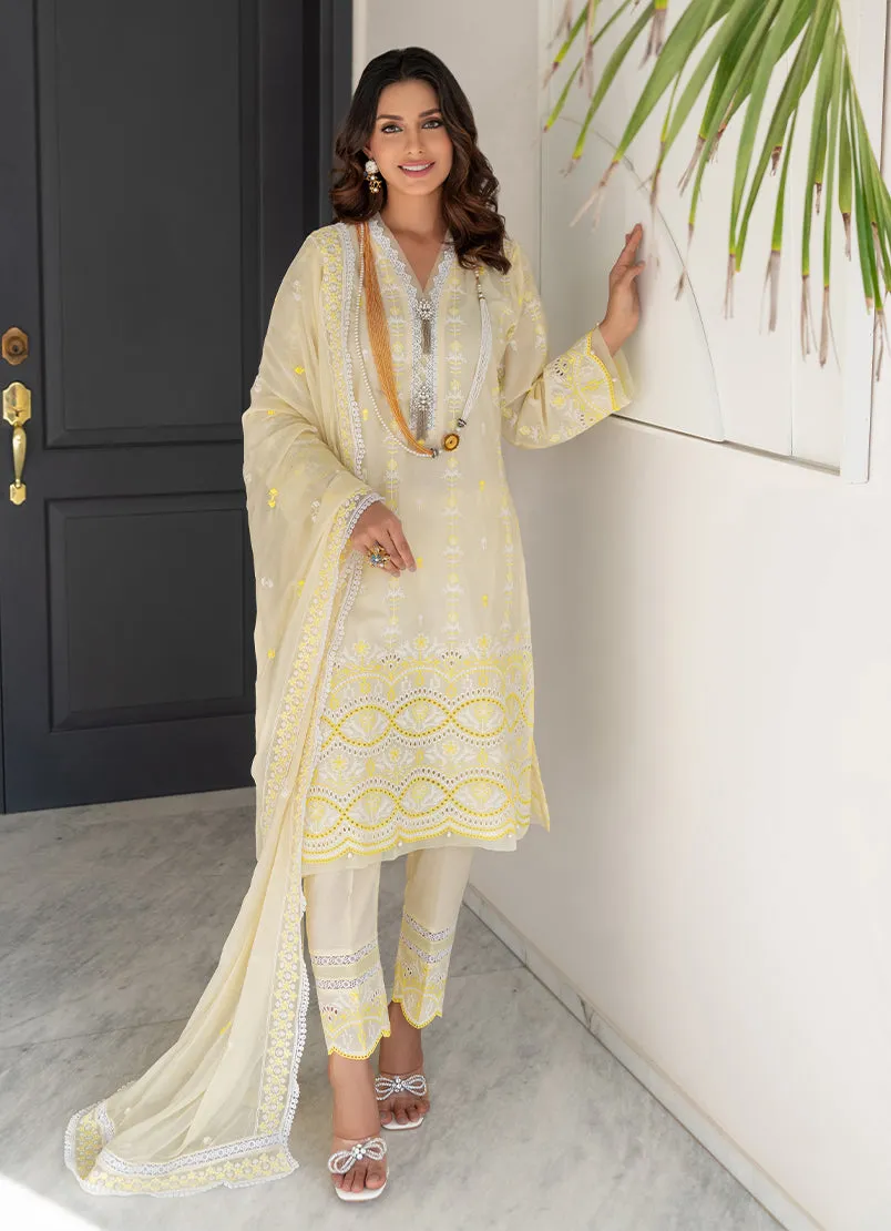 3 Pc Chikankari Lawn Unstitched