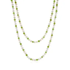 4mm Pearl & Siberian Jade Rope Necklace