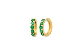 5 Emerald Huggie Earrings