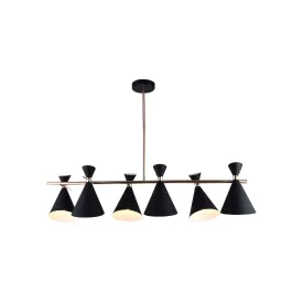 9111 6 Light Pendant Light in Black