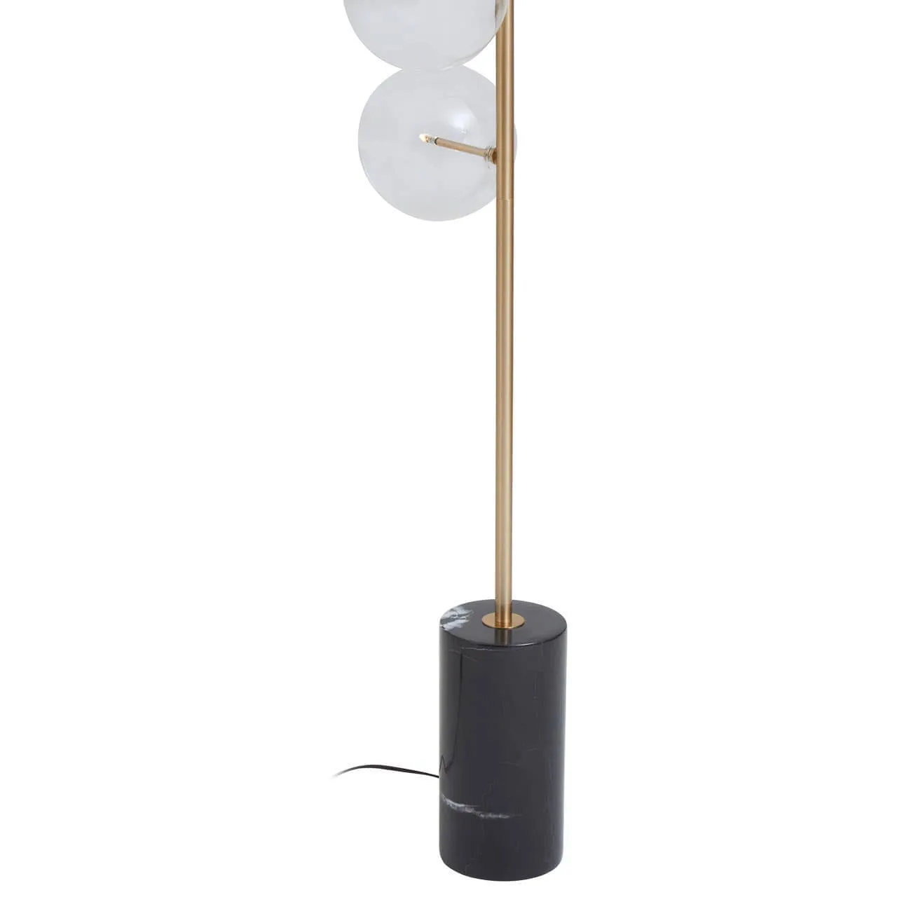 Abira Five Bulb Black Marble Floor Lamp