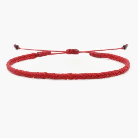 Adjustable Mini Braided Bracelet (Red)