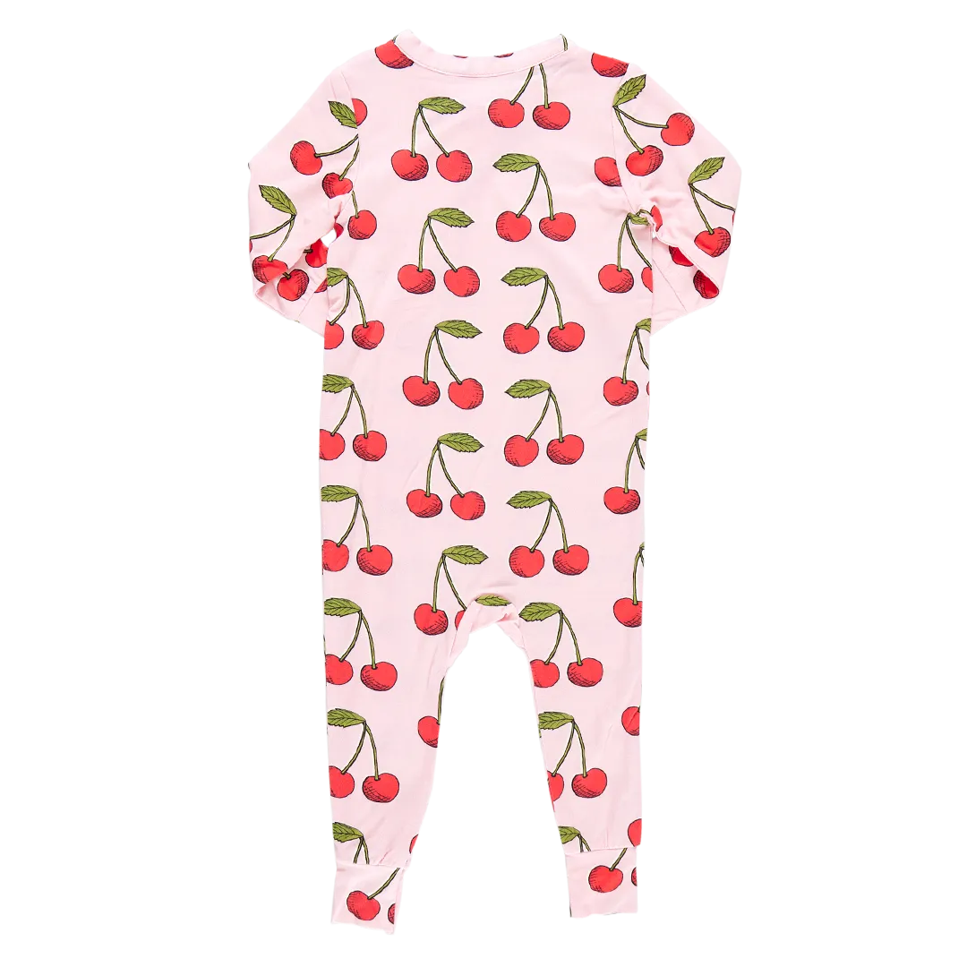 Baby Bamboo Romper - Pink Cherries