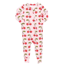 Baby Bamboo Romper - Pink Cherries