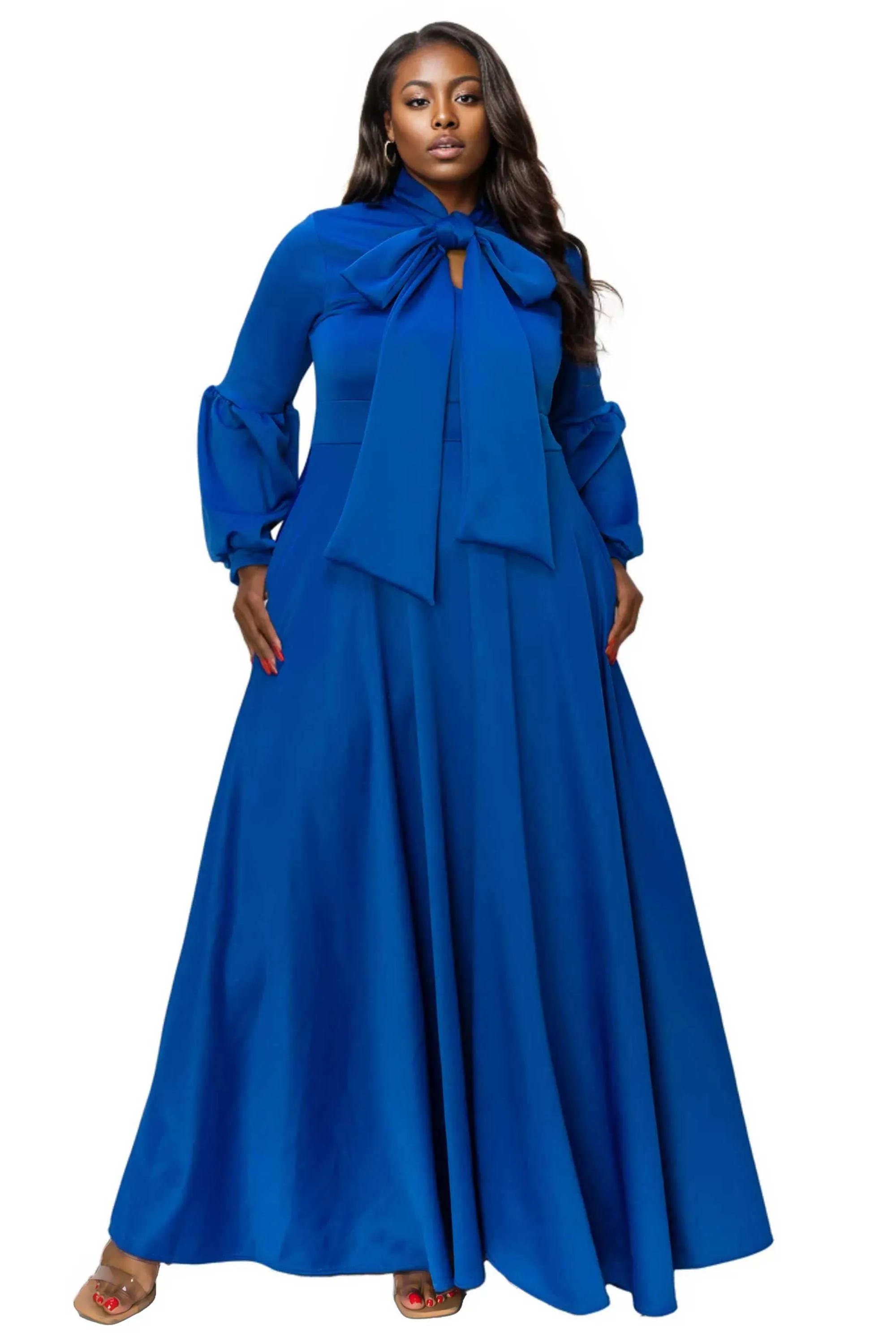 Bella Donna Dress with Ribbon and Bishop Sleeves