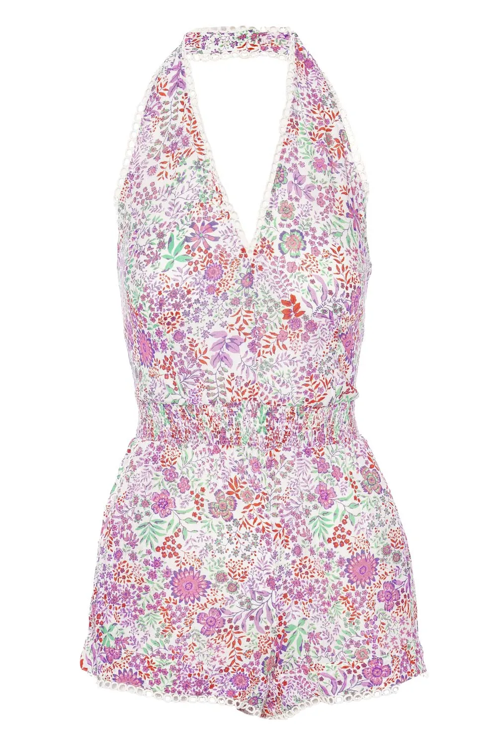 Beth White Lavender Nature Halter Romper