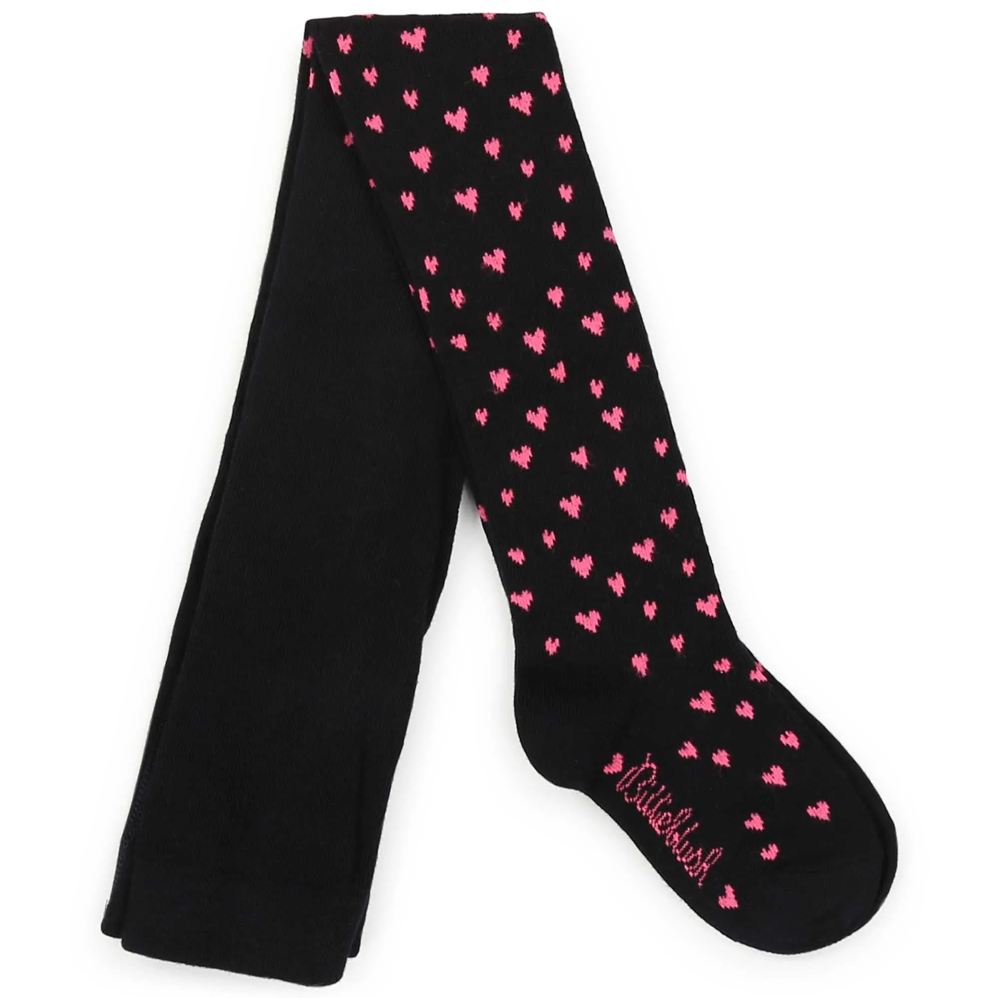 Billieblush Girls Navy And Pink Heart Print Tights