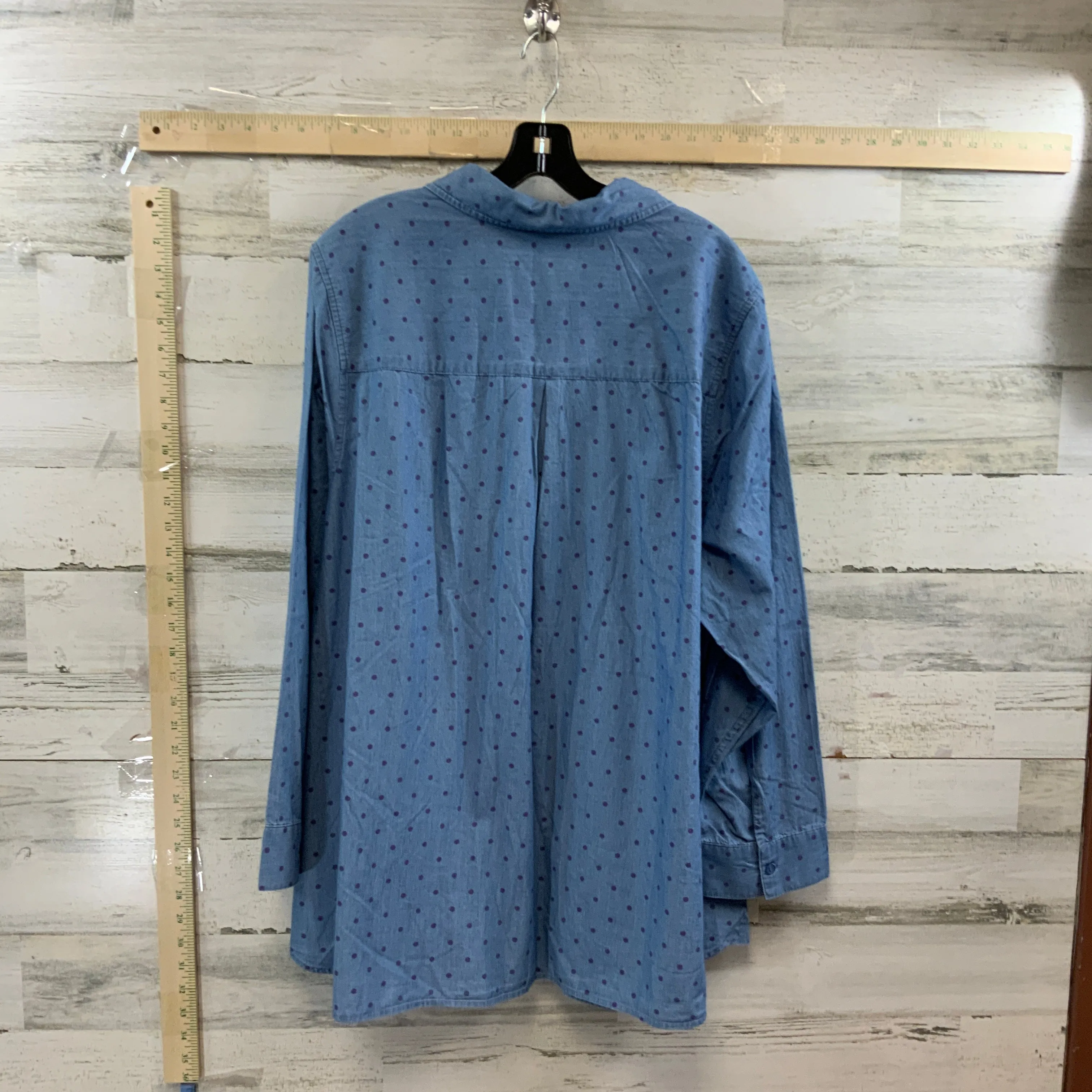 Blue Blouse Long Sleeve Cj Banks, Size 3x