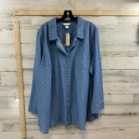 Blue Blouse Long Sleeve Cj Banks, Size 3x