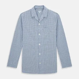 Blue Shadow Check Pyjama Shirt