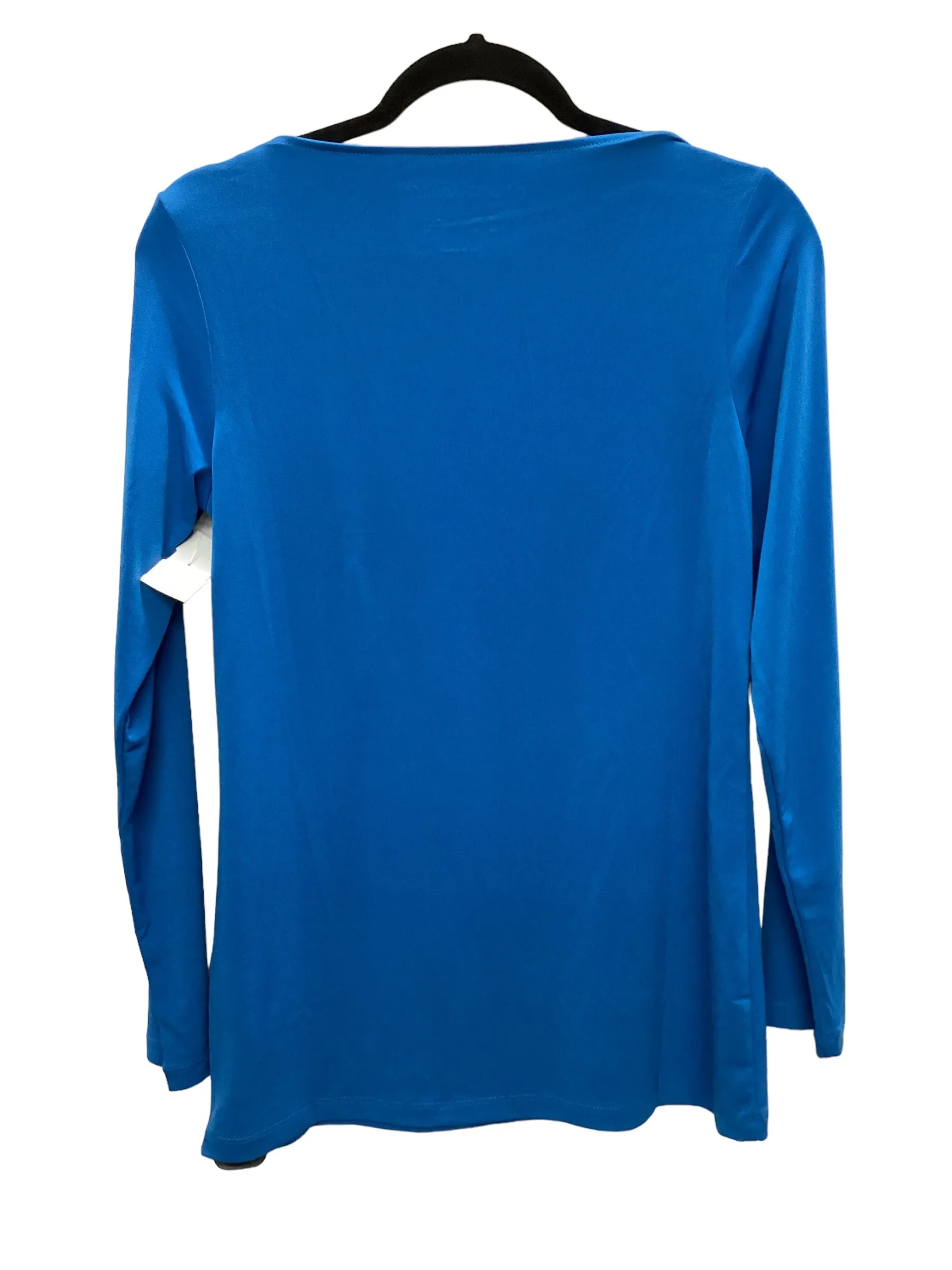 Blue Top Long Sleeve Basic Susan Graver, Size Xxs