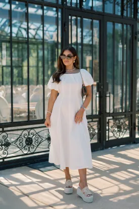 Chambers OTS Midi Dress-White