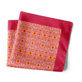 Chokore Crimson & Yellow Silk Pocket Square - Indian at Heart Range