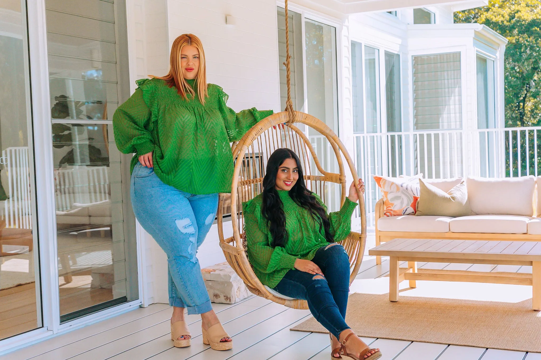 Cora Long Sleeve Top in Green