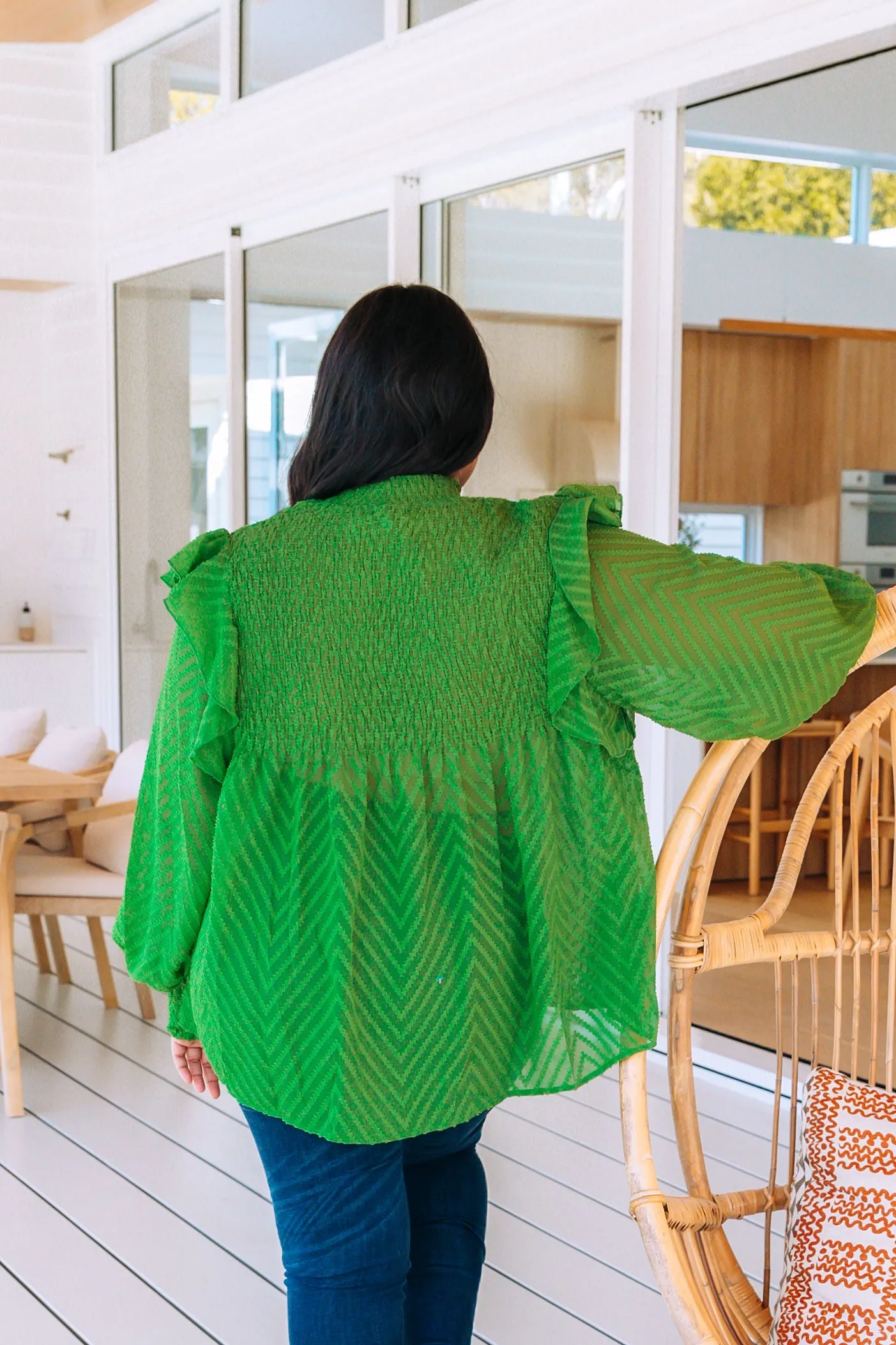 Cora Long Sleeve Top in Green