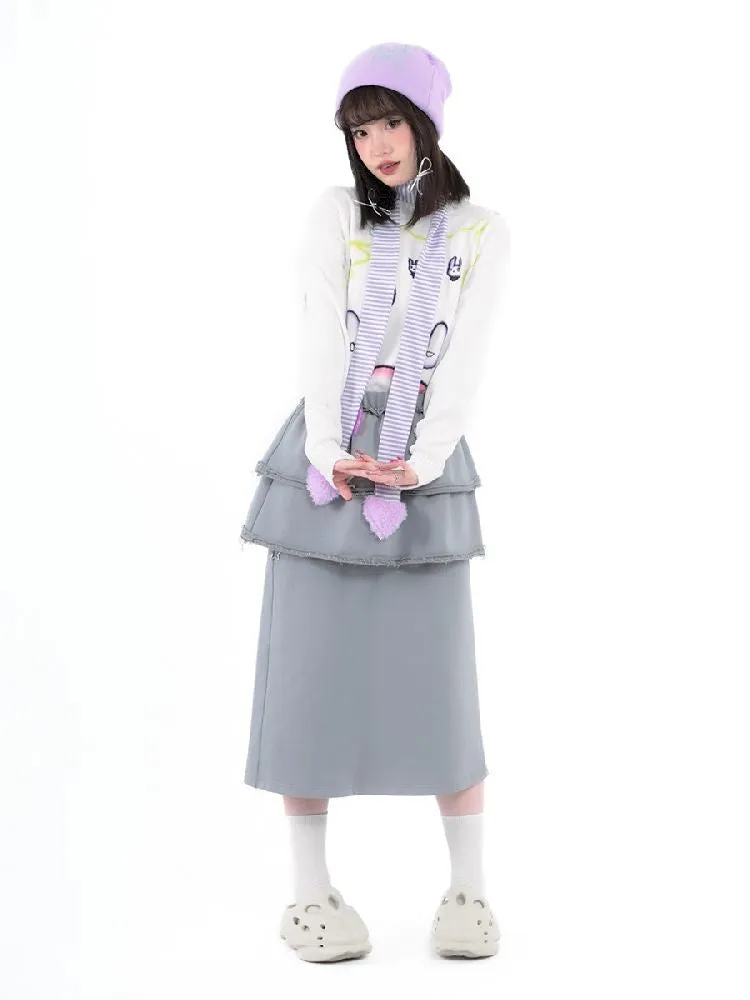 Detachable Gray Long Short Sweatshirt Dresses【s0000005717】