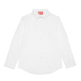 Diesel Boys Long Sleeve White Dress Shirt_ J01746