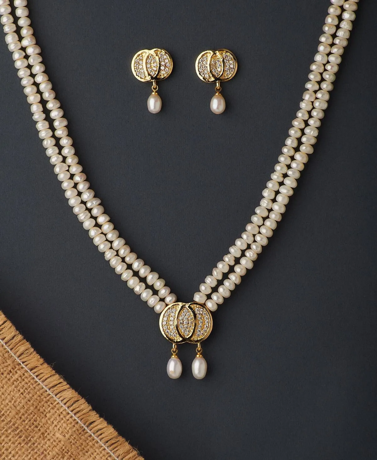 Elegant Real Pearl Necklace Set