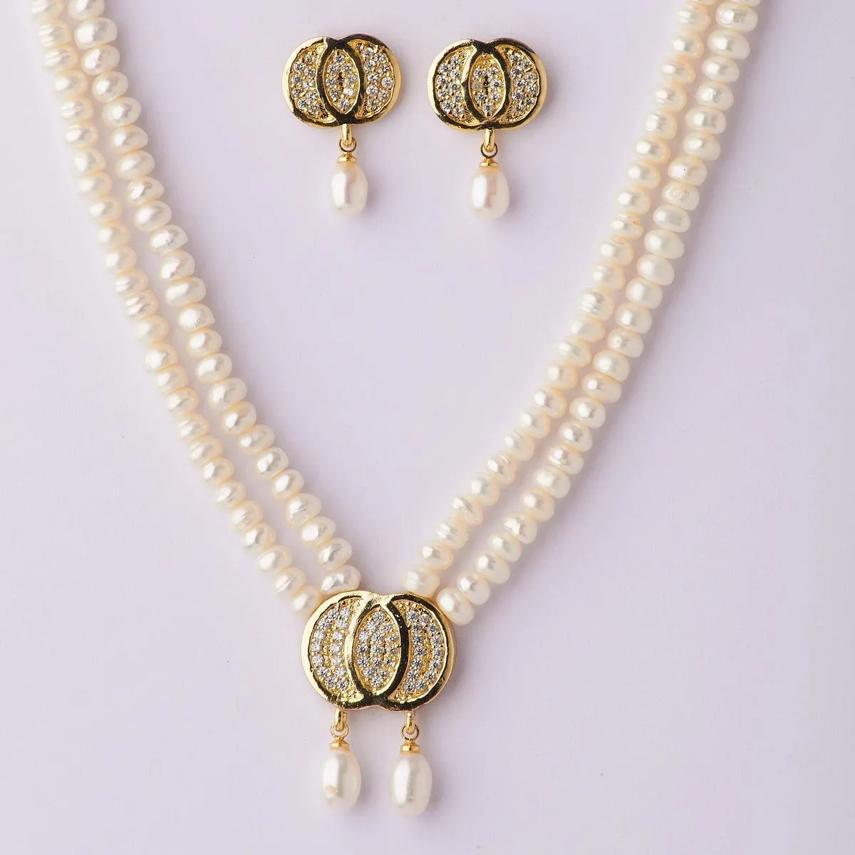 Elegant Real Pearl Necklace Set