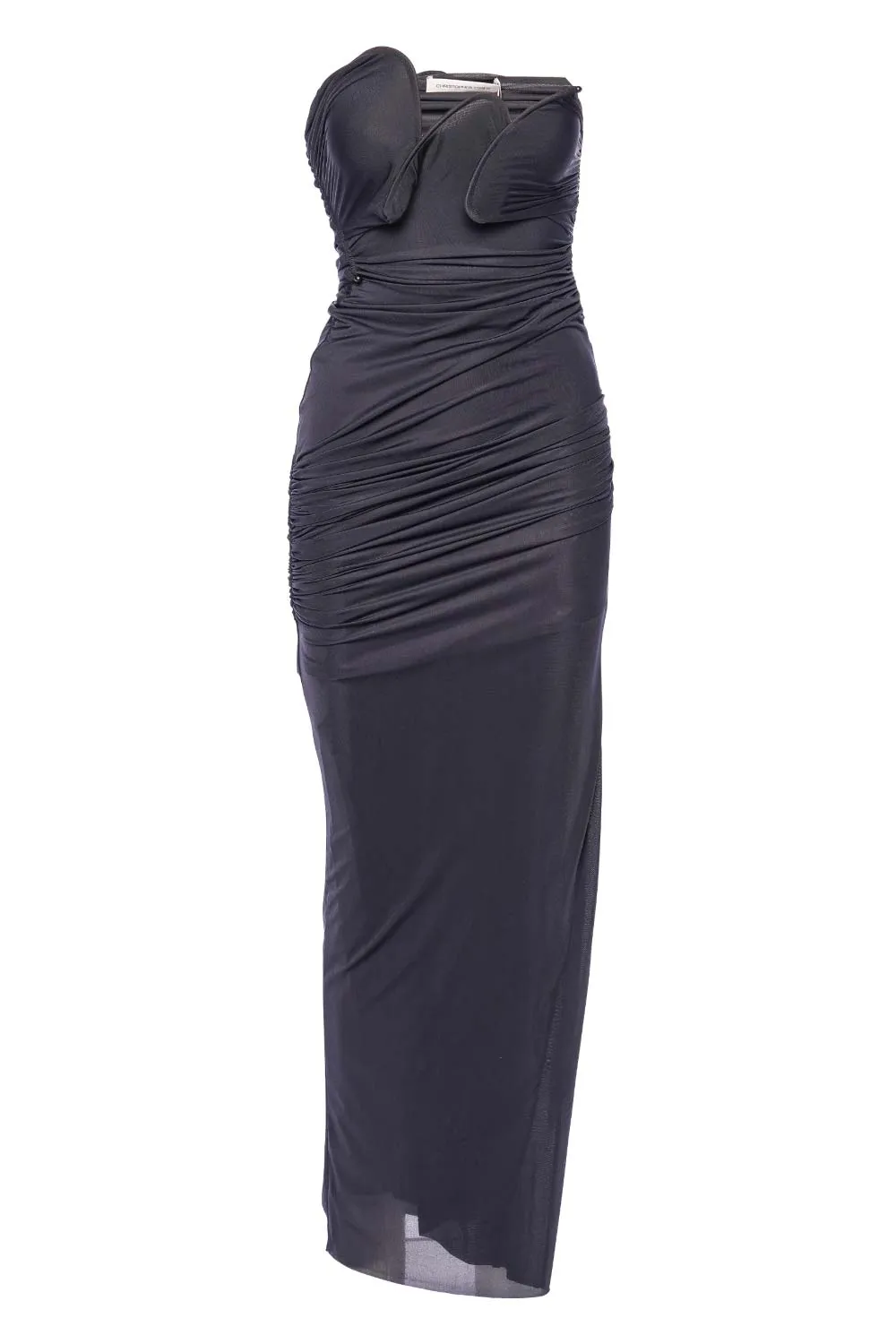 Encompassed Black Looped Bodice Maxi Dress