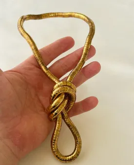 Fantastic 1970s flexible gold snake style necklace