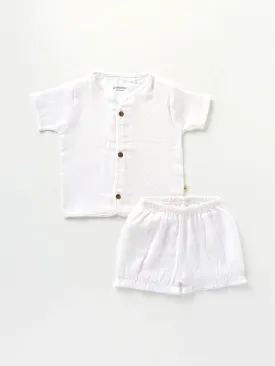 Half sleeve pure white t-shirt & bloomer for baby