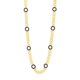 Industrial Finish Flat Chain Link Station Necklace