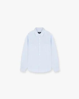 Long Sleeve Pinstripe Shirt - Baby Blue