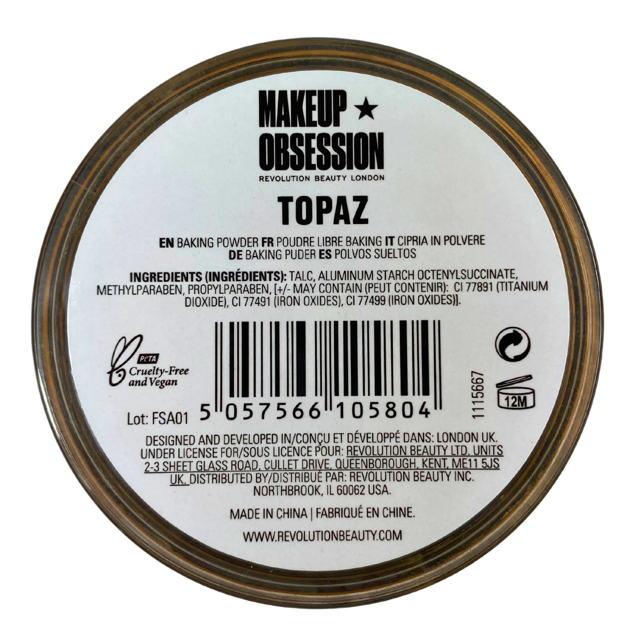 Makeup Obsession Pure Bake Topaz Baking Powder 0.28OZ (36 Pcs Lot)