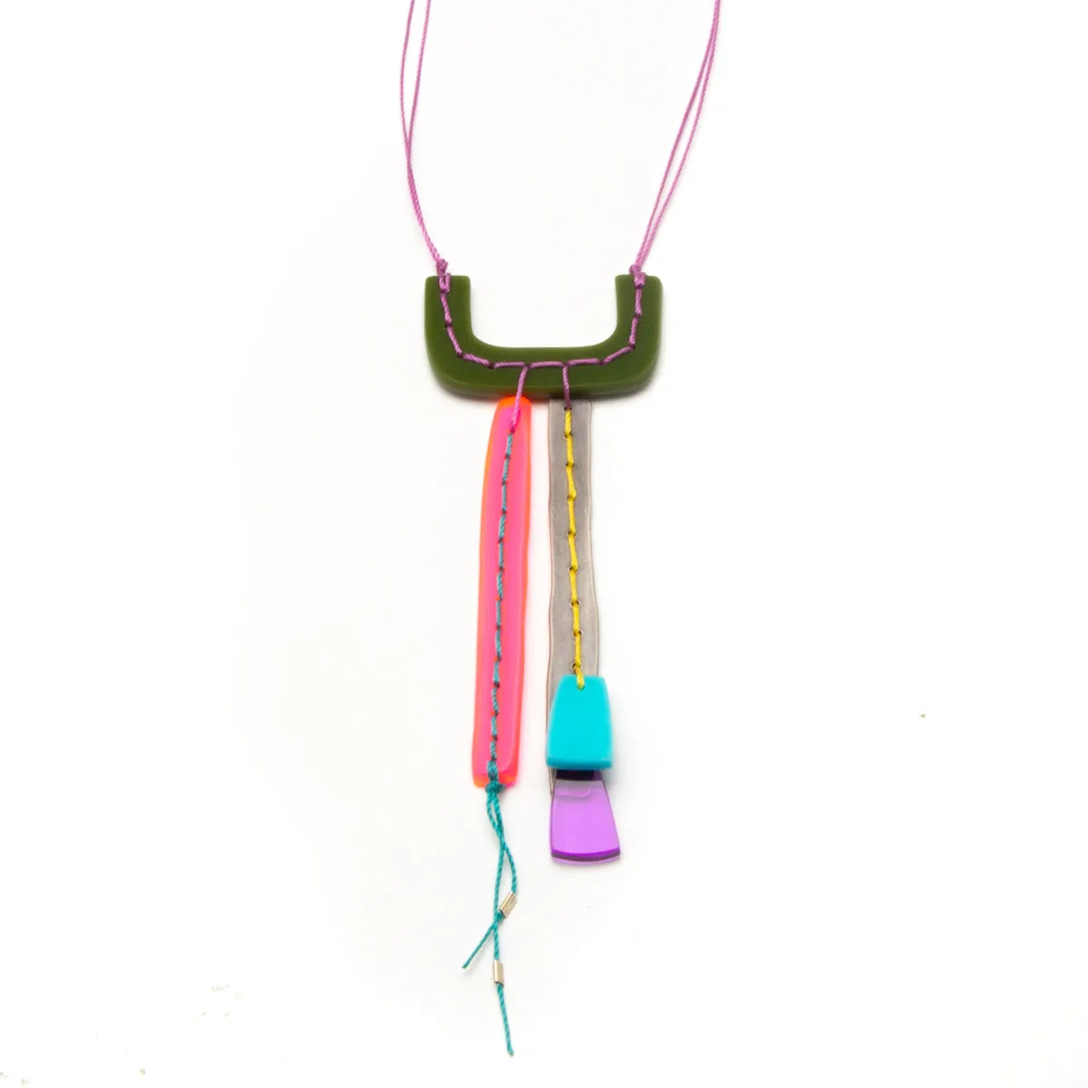 Multicolor Stitched Necklace