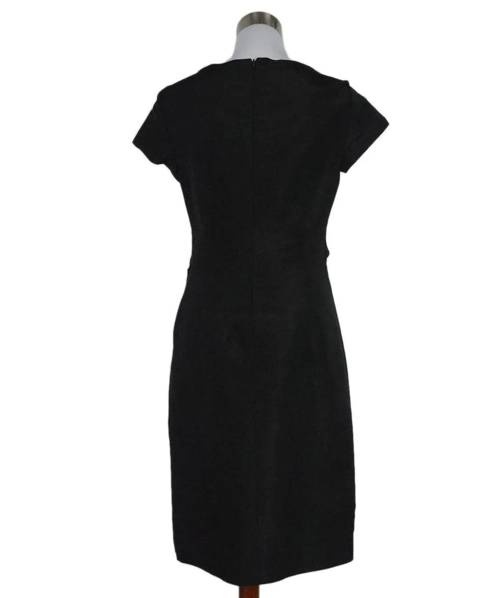 Oscar De La Renta Black Silk Bow Dress sz 8