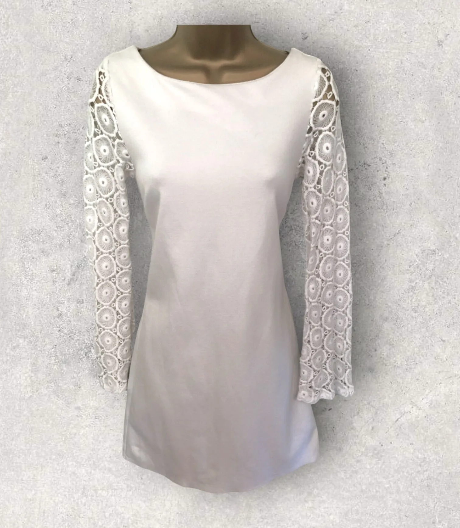 Philosophy White Ladies Lace Sleeve Dress Size XS UK 8 US 4 EU 36