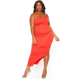 Plus Size Women's Spaghetti Strap Long Dress