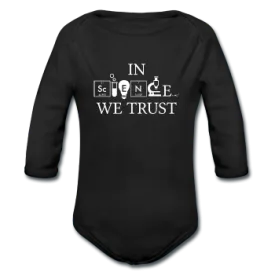 "In Science We Trust" (white) - Baby Long Sleeve One Piece