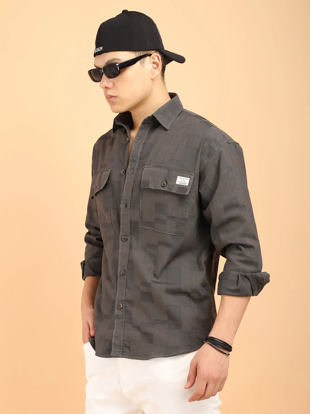 Shirtolo Plain Dark Grey Shirt