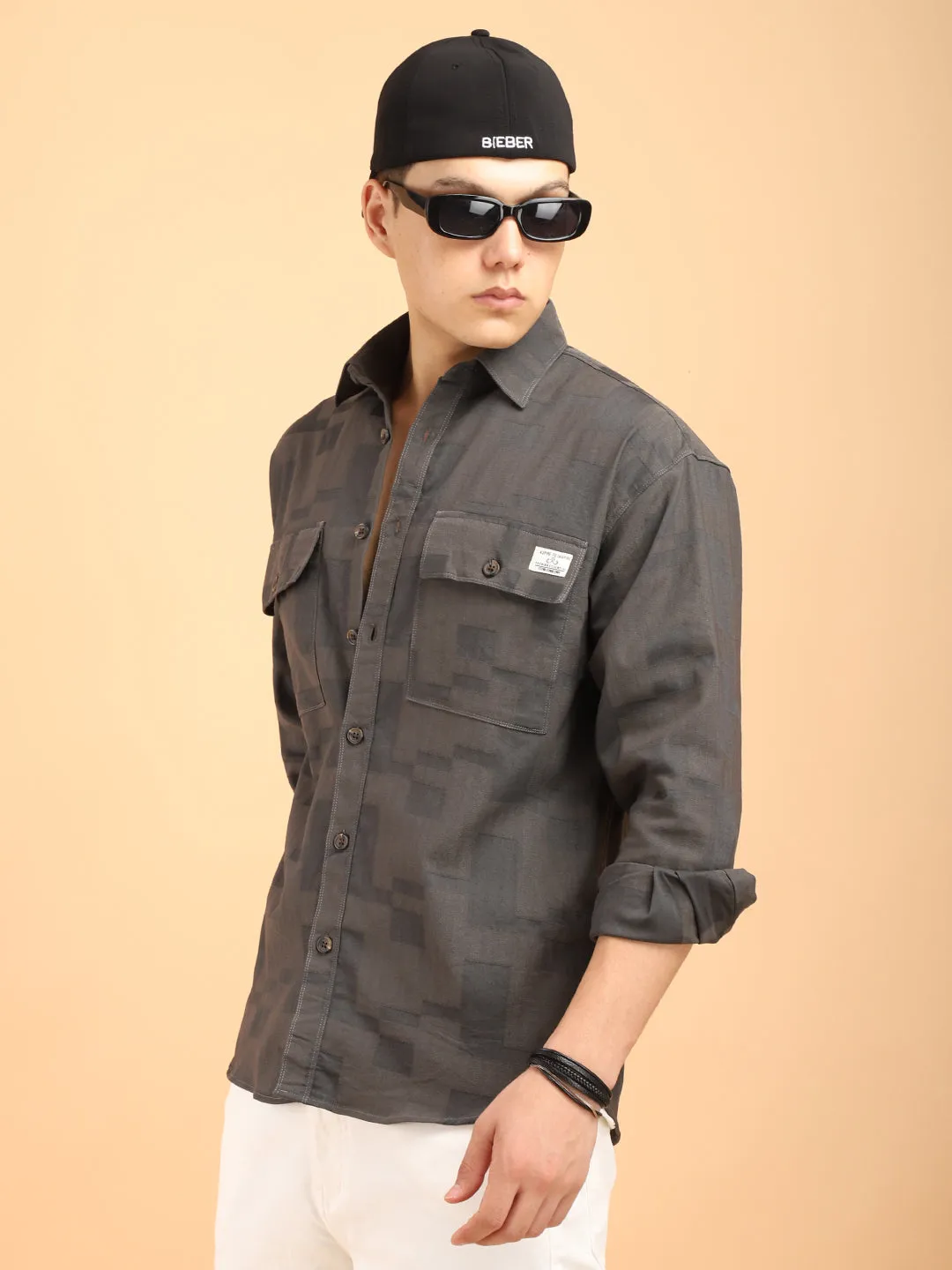 Shirtolo Plain Dark Grey Shirt