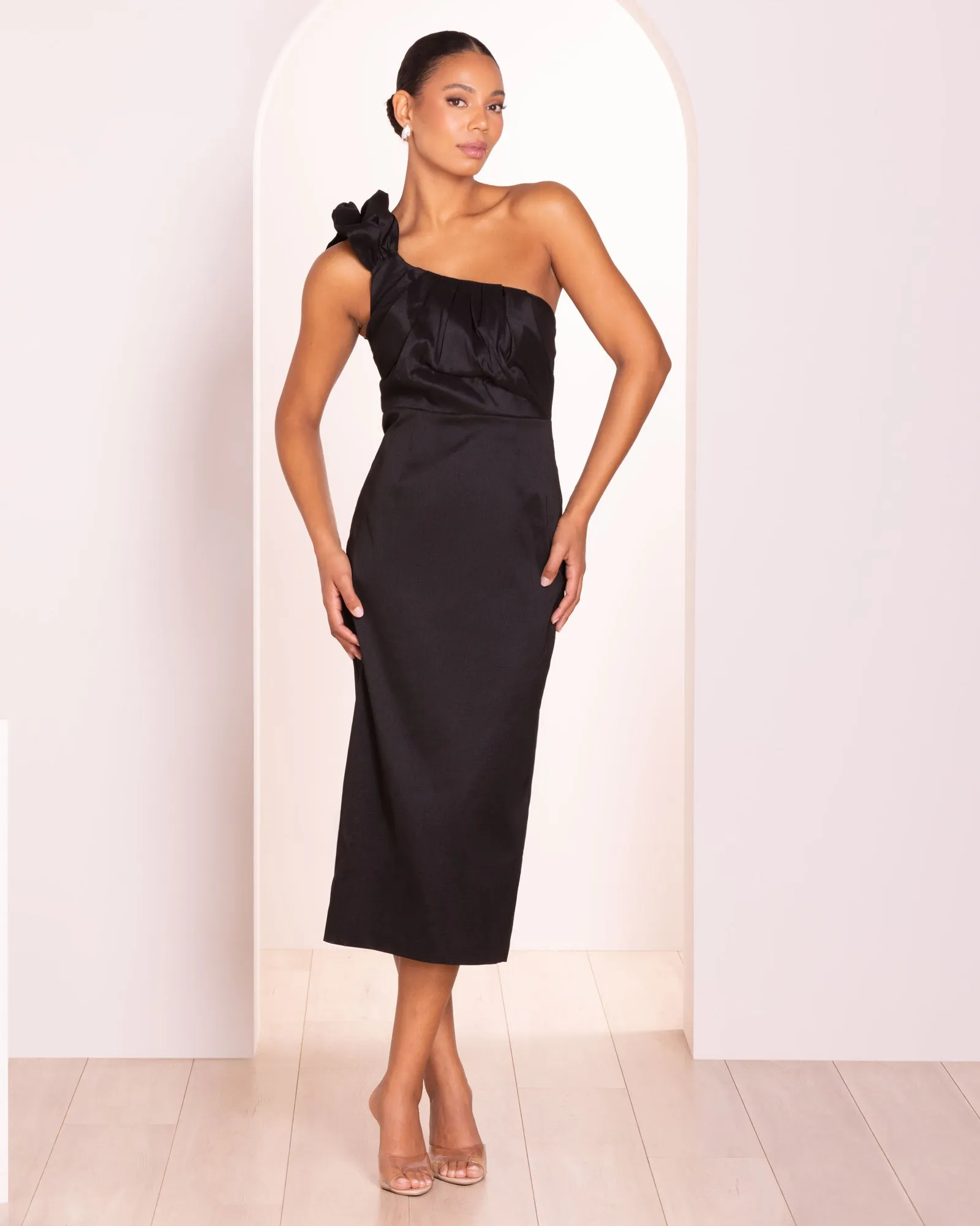 Verona One Shoulder Midi Dress