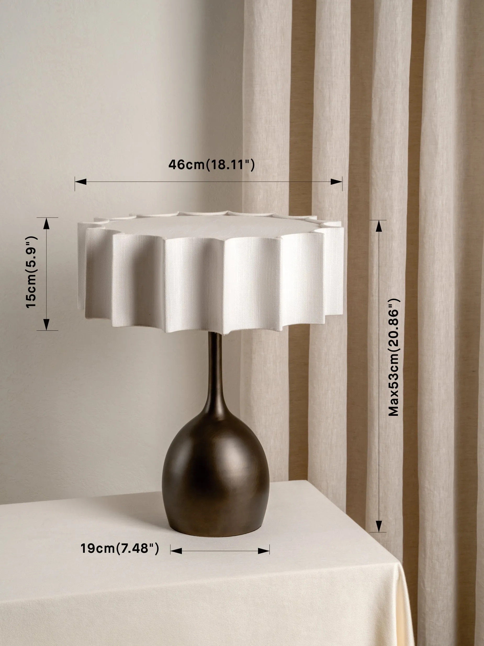 Viotti - bronze and linen table lamp