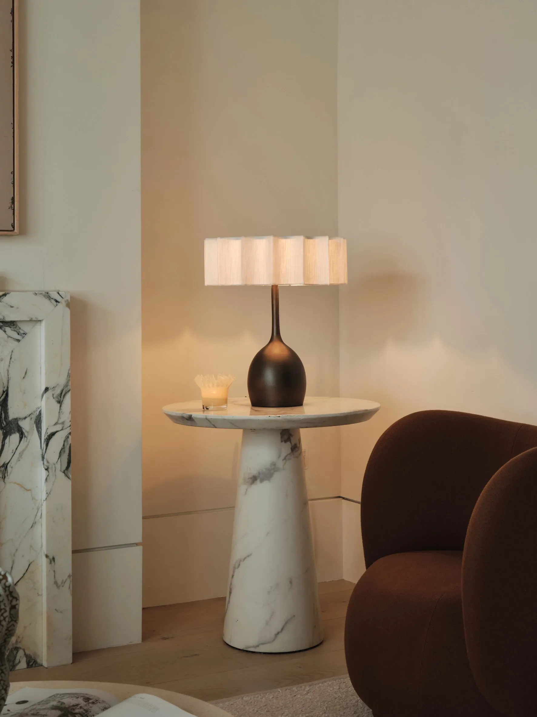 Viotti - bronze and linen table lamp